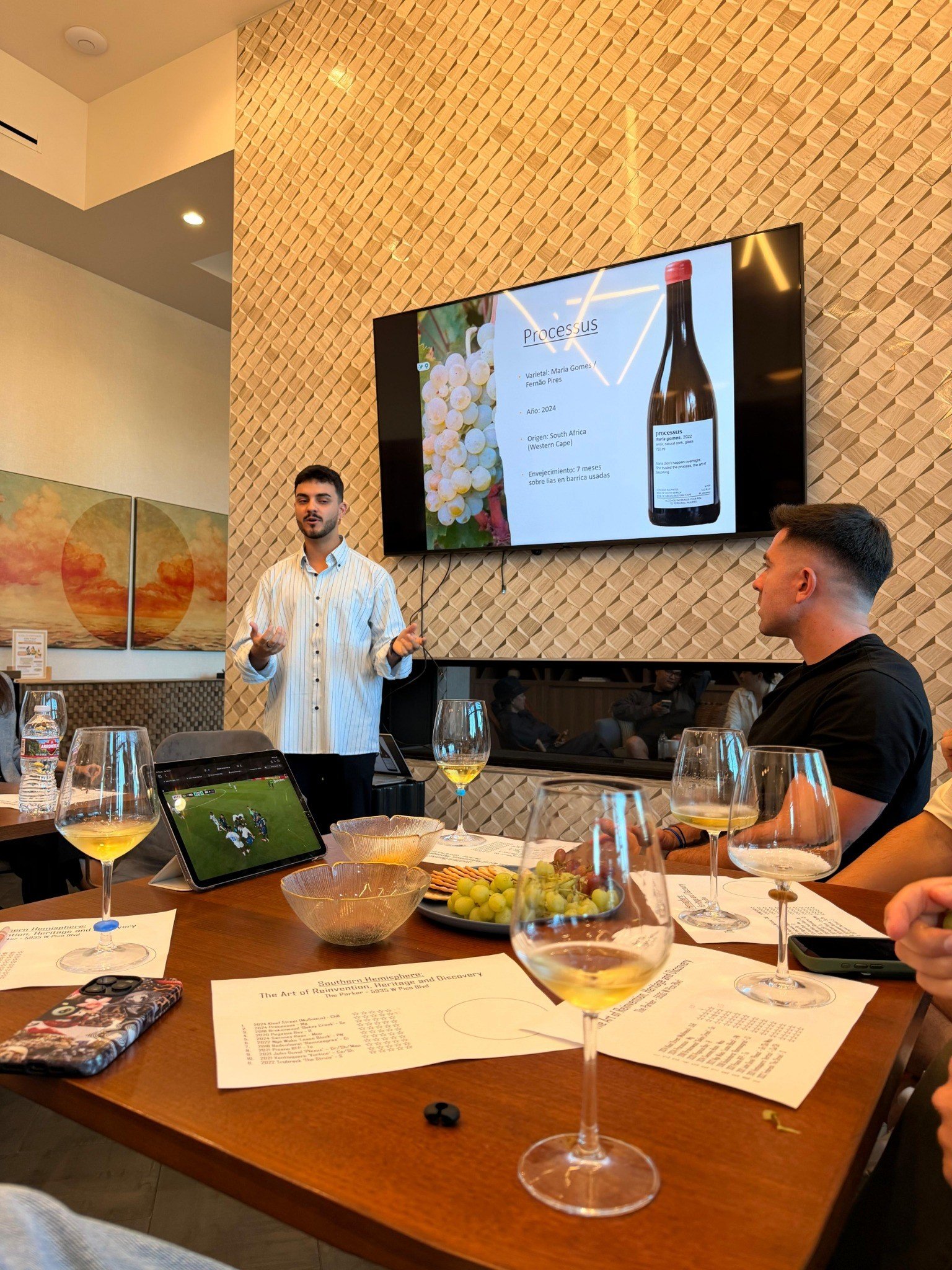 Wine tasting presentation in a professional setting